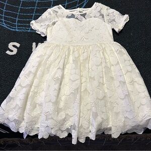 Charming Ivory Floral Kids Dress